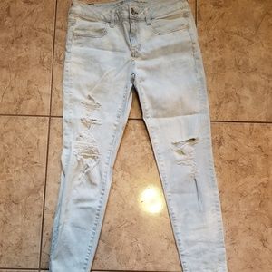 American Eagle Skinny High Waist Destroyed Denim 8